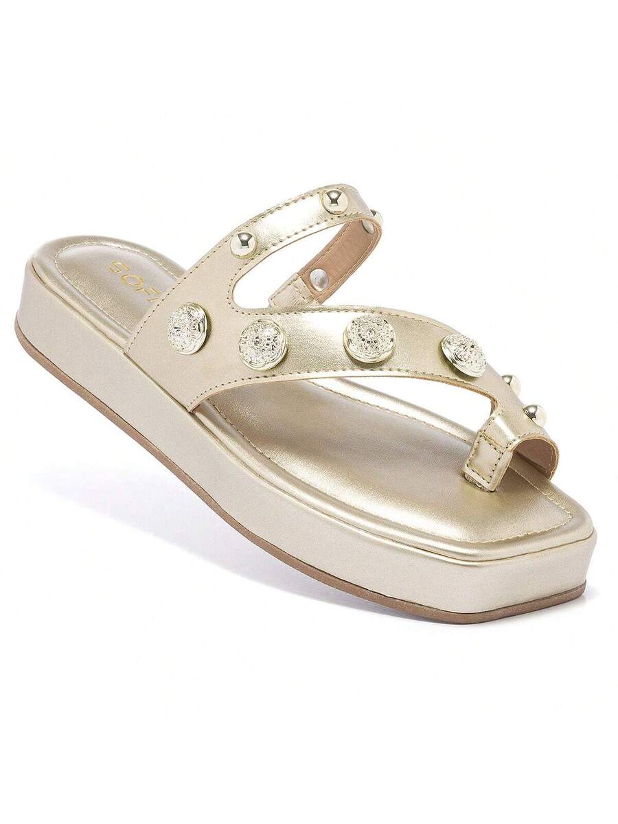 Chinelo Feminina Flat De Dedo Brilho - Rasteirinha Chic