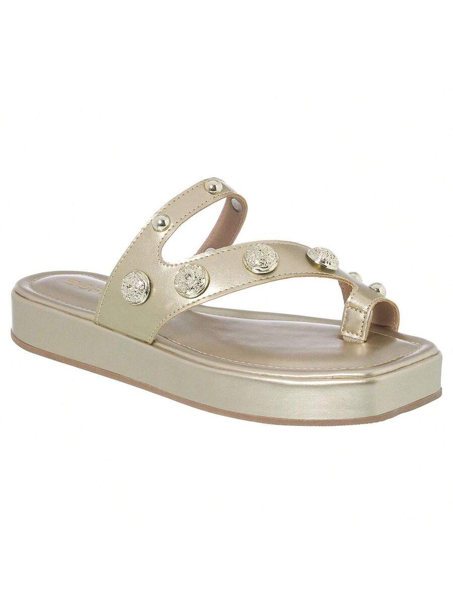 Chinelo Feminina Flat De Dedo Brilho - Rasteirinha Chic