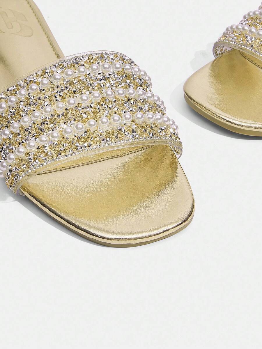 Rasteirinha Planas com Pérolas - Rasteirinha Chic