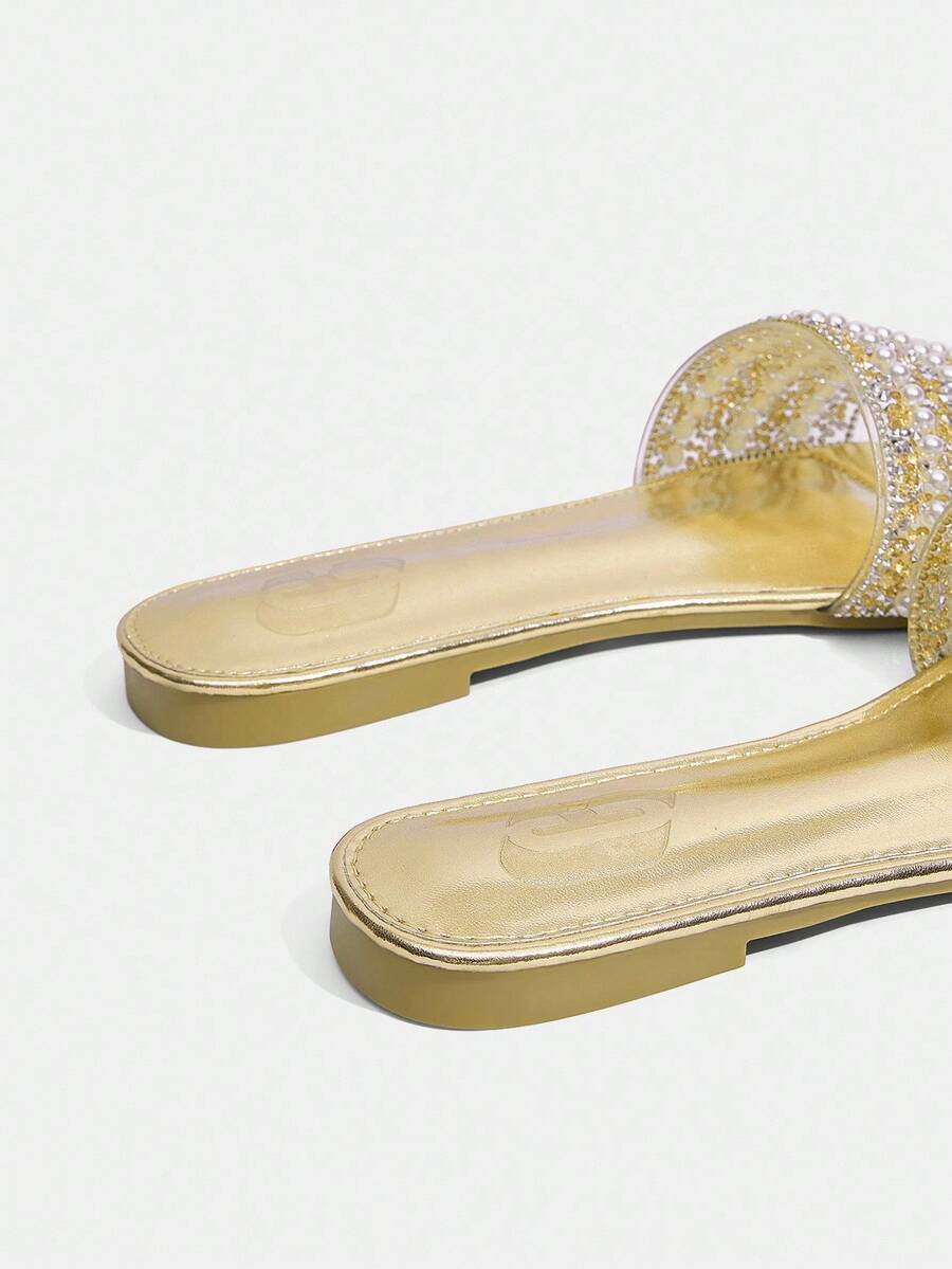 Rasteirinha Planas com Pérolas - Rasteirinha Chic