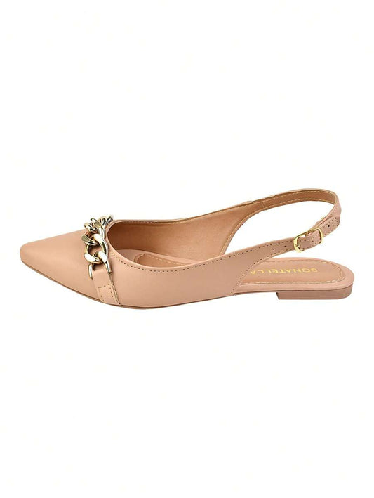 Rasteirinha Sapatilha Aberta Feminina Bico Fino Slingback - Rasteirinha Chic