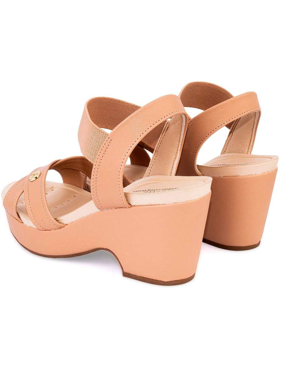 Sandália Anabela Salto Médio - Rasteirinha Chic