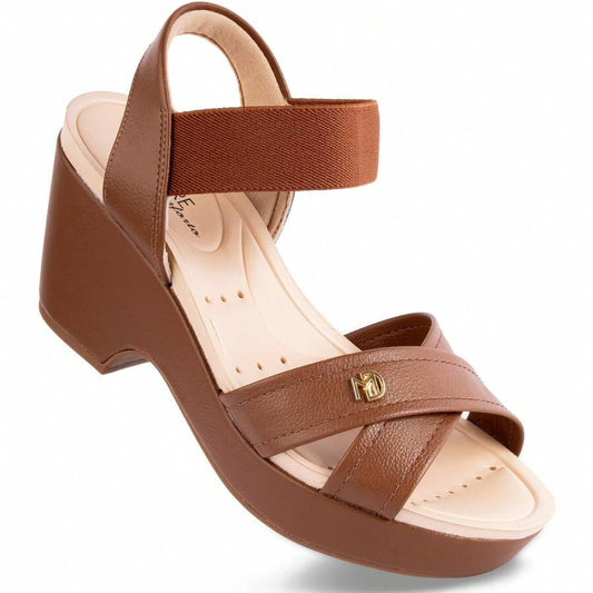 Sandália Anabela Salto Médio - Rasteirinha Chic