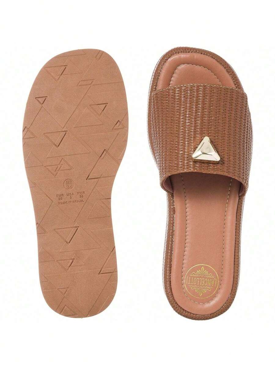 Sandália Feminina Tamanco Flat Plataforma Flatform Confortável - Rasteirinha Chic