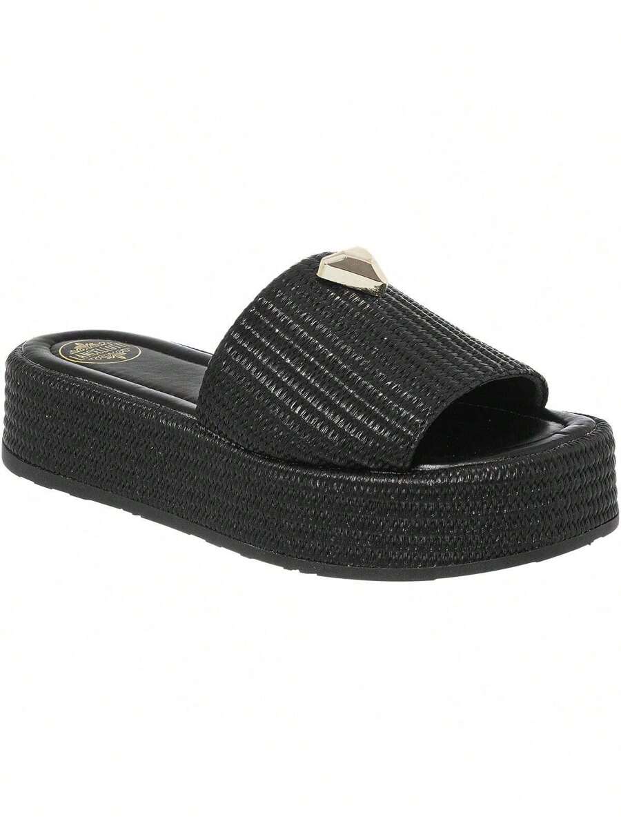 Sandália Feminina Tamanco Flat Plataforma Flatform Confortável - Rasteirinha Chic