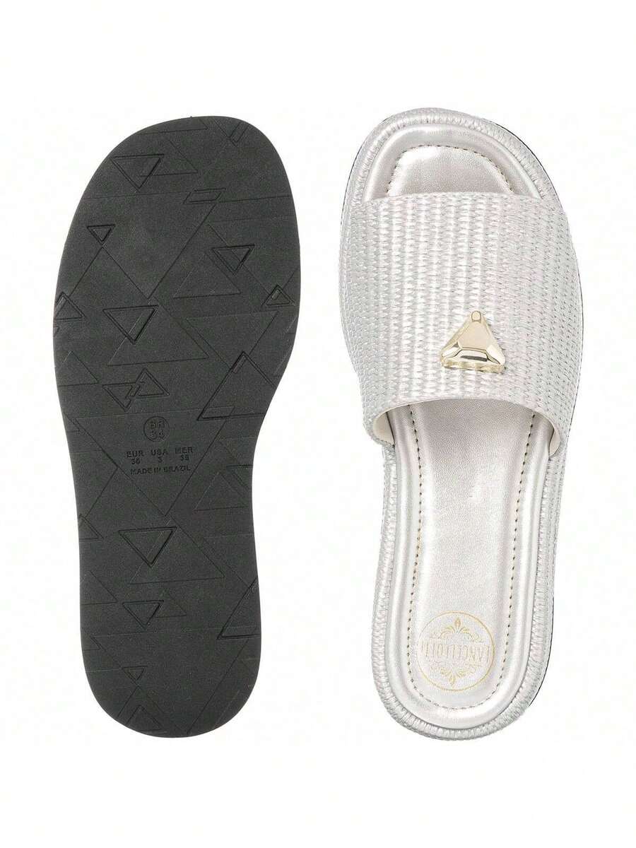 Sandália Feminina Tamanco Flat Plataforma Flatform Confortável - Rasteirinha Chic