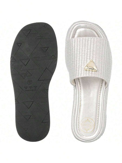 Sandália Feminina Tamanco Flat Plataforma Flatform Confortável - Rasteirinha Chic