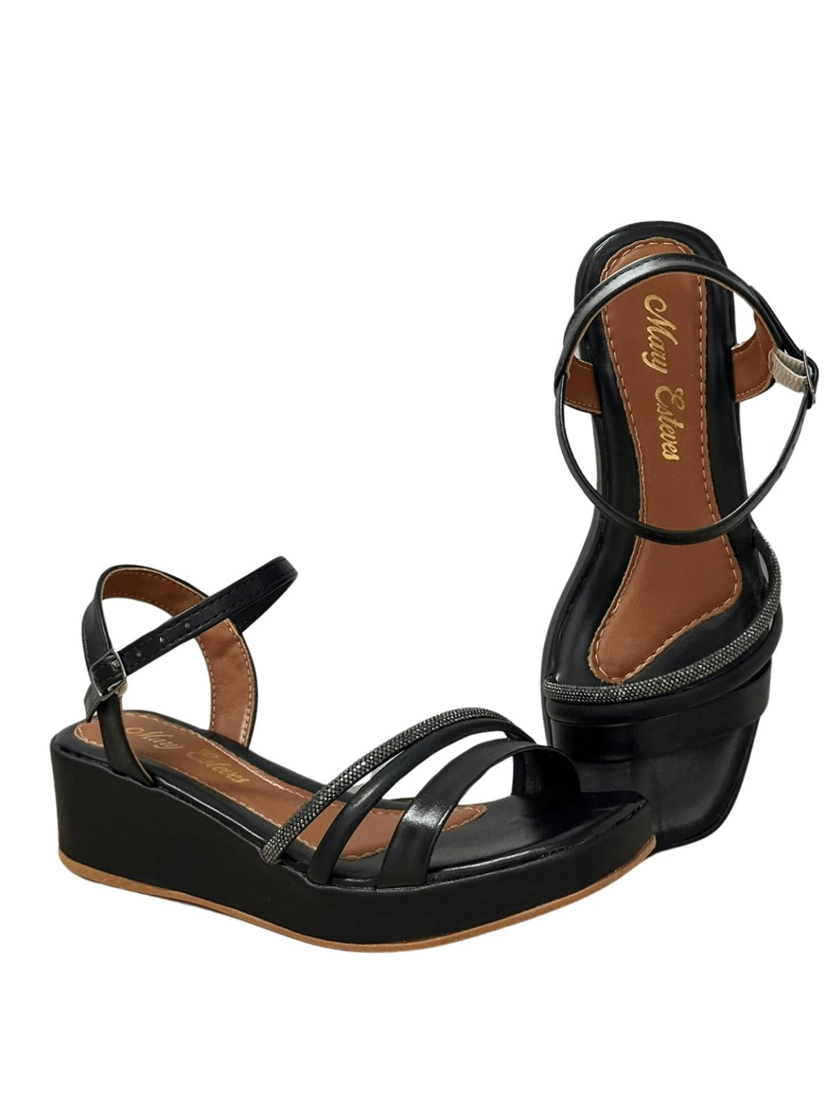 Sandália Feminina Thâmara com Tira de Strass - Rasteirinha Chic