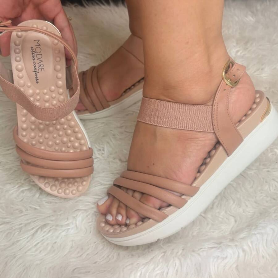 Sandália Feminina Tiras Tripla - Rasteirinha Chic