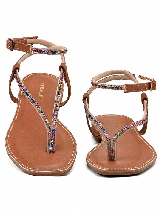 Sandália Feminina Trazeira Cravejadas 2026 - Rasteirinha Chic