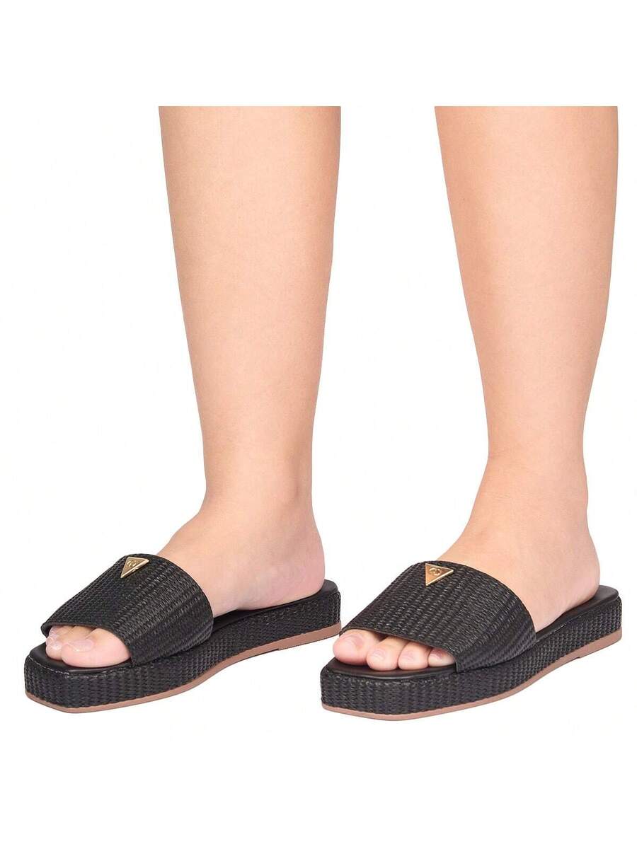 Sandália Tamanco Feminino Brilho Olzzy - Rasteirinha Chic