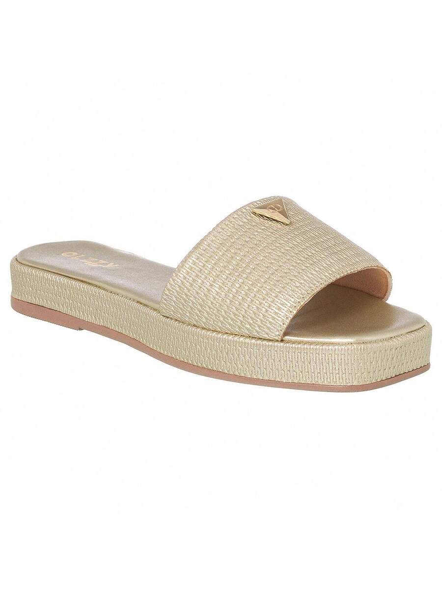 Sandália Tamanco Feminino Brilho Olzzy - Rasteirinha Chic